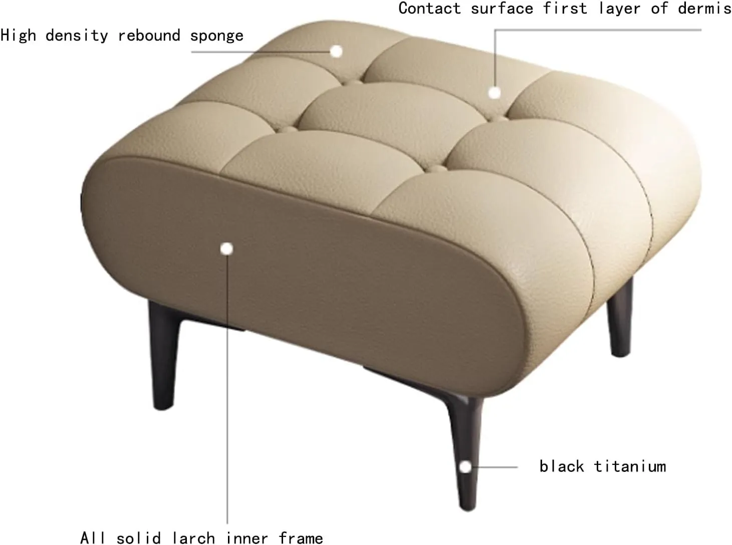 High End Leather Sofa Stool, Household Footrest Nordic Small Benc, Creative Solid Wood Doorway Change Shoe Bench, Imperial Concubine Footstool, for Living Room, Bedr A