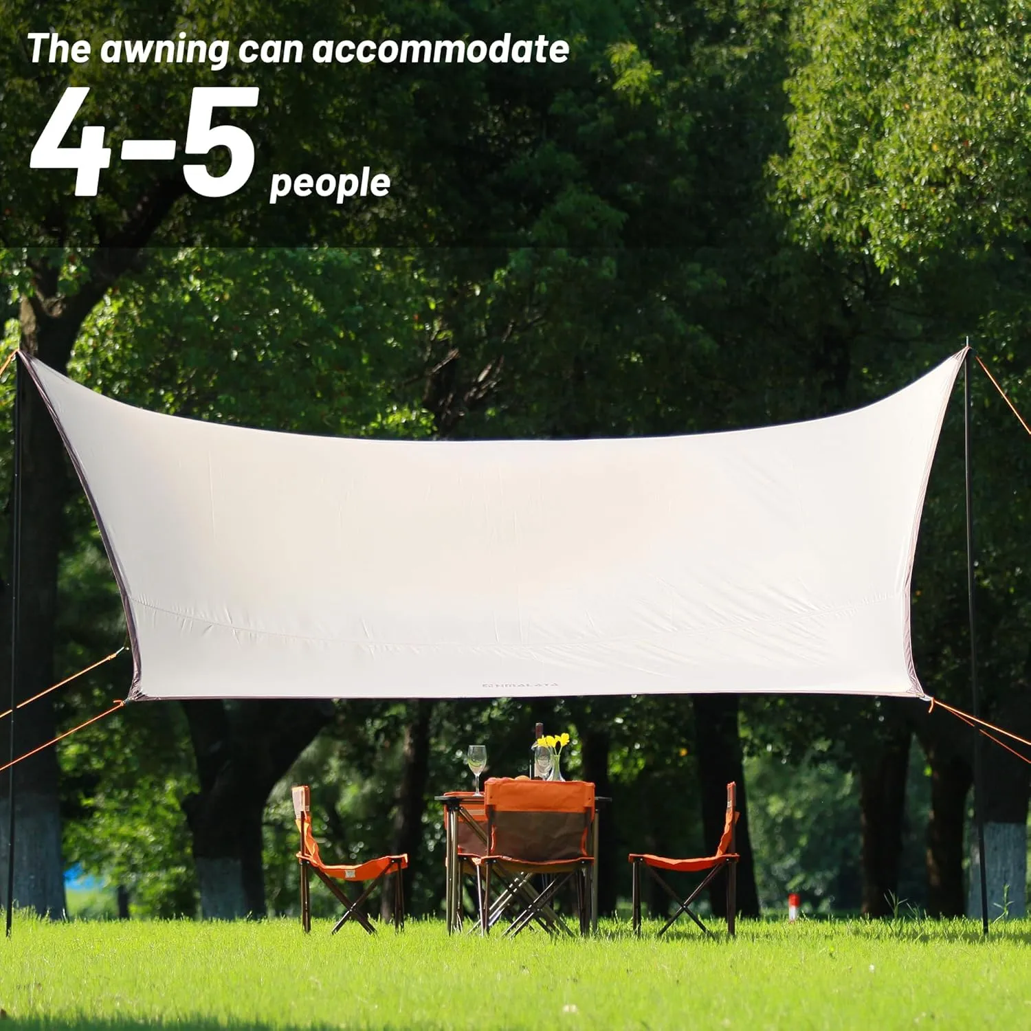 Himalaya Rain Tarp for Camping 6-8 Person Tent Tarp with 2 Poles Camping Canopy Sun Shield Tarp UPF 50  Outdoor Camp Traveling Awning Backpacking (157.4" x 141.7", Hexagon)