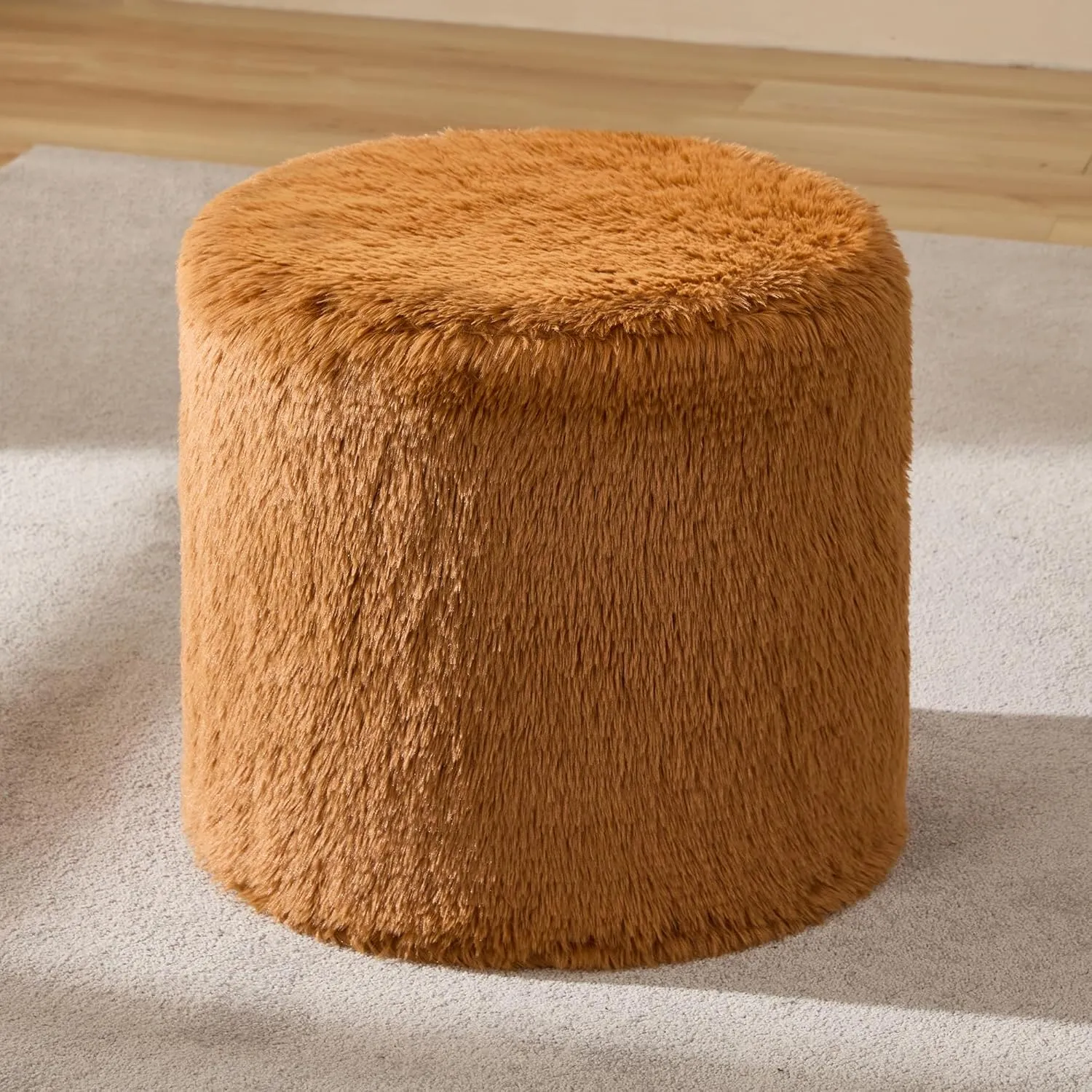 Hobestluk Bean Bag Chairs Ottoman for Adults Bean Bag Chair Footrest Foam Filled Ottoman of BeanBag Footstool of Lazy Sofa for Bedroom, Living Room, Apartment (Small, Caramel)