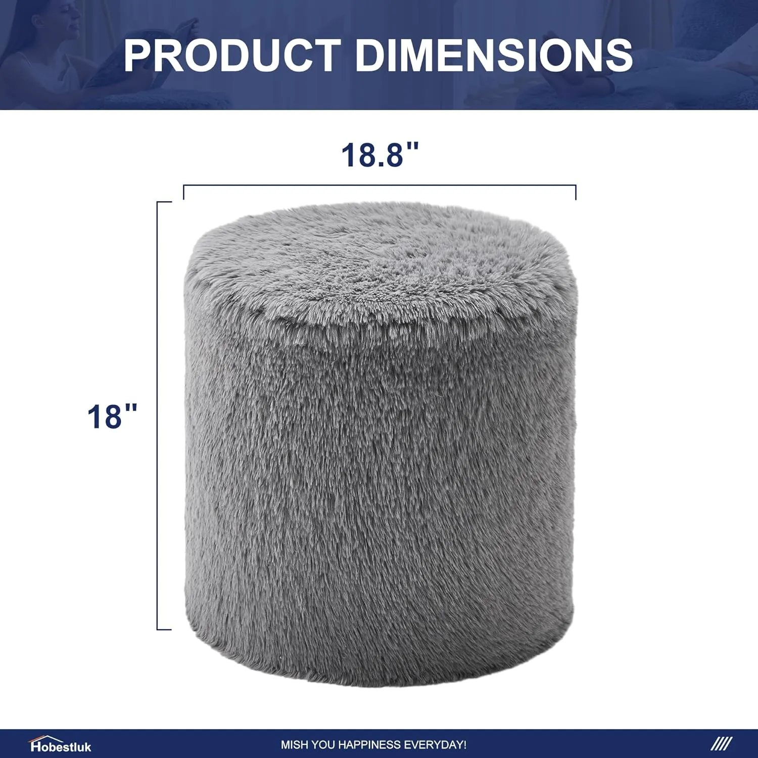 Hobestluk Bean Bag Chairs Ottoman for Adults Bean Bag Chair Footrest Foam Filled Ottoman of BeanBag Footstool of Lazy Sofa for Bedroom, Living Room, Apartment (Small, Grey)