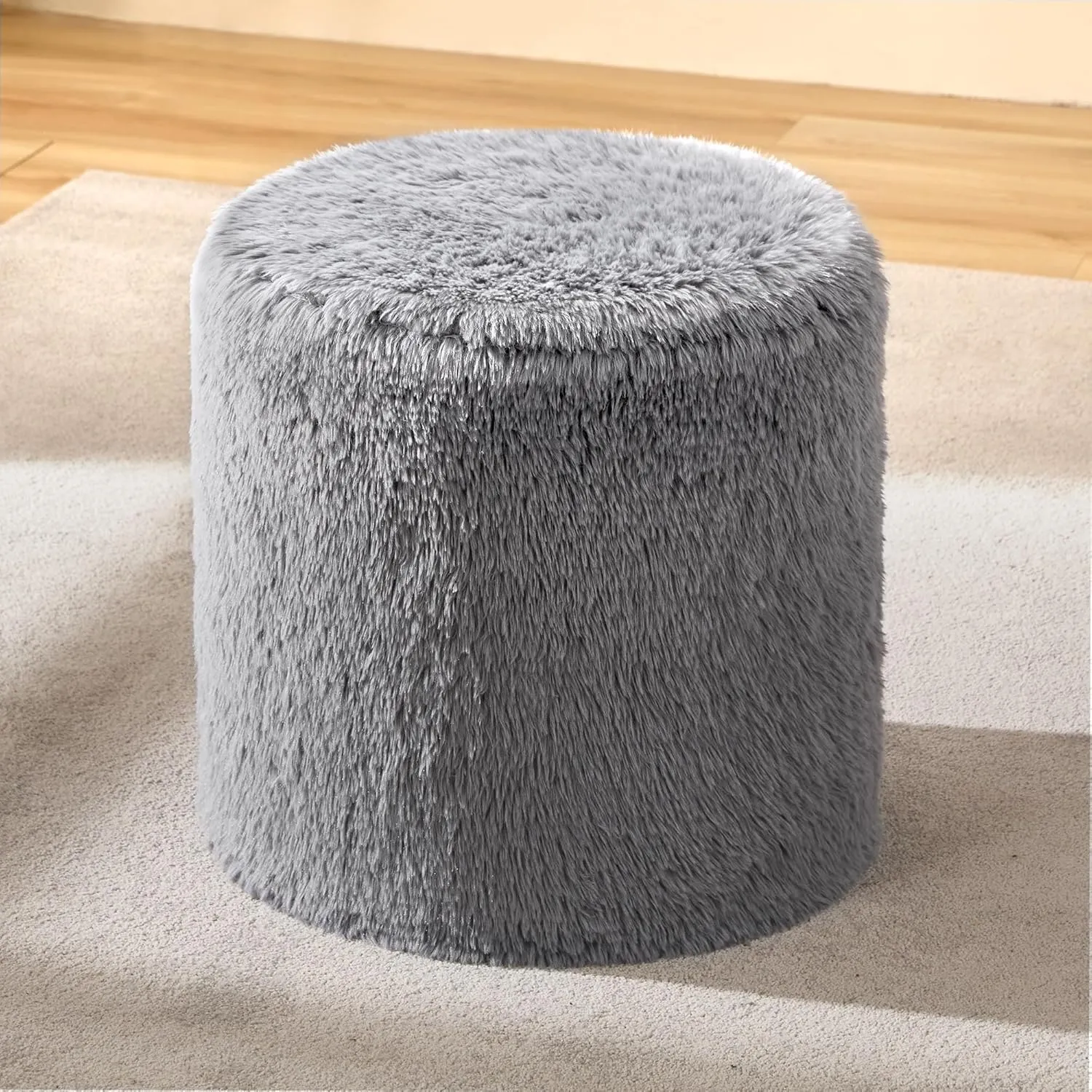 Hobestluk Bean Bag Chairs Ottoman for Adults Bean Bag Chair Footrest Foam Filled Ottoman of BeanBag Footstool of Lazy Sofa for Bedroom, Living Room, Apartment (Small, Grey)