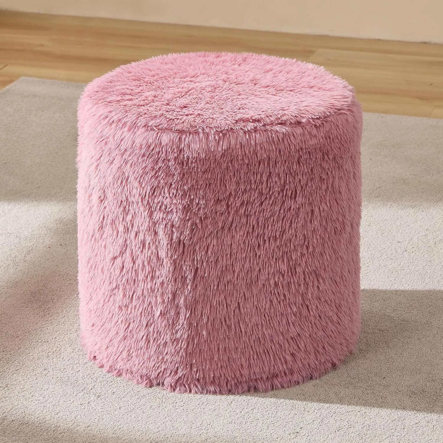 Hobestluk Bean Bag Chairs Ottoman for Adults Bean Bag Chair Footrest Foam Filled Ottoman of BeanBag Footstool of Lazy Sofa for Bedroom, Living Room, Apartment (Small, Pink)
