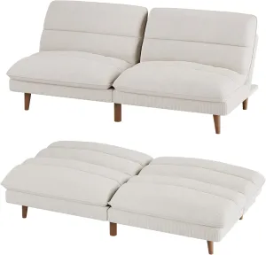 Homall Futon Couch, Modern Futon Sofa Bed with Adjustable Backrest, Convertible Sleeper Sofa Bed for Small Apartments, Loveseat, Office (Corduroy, Beige)