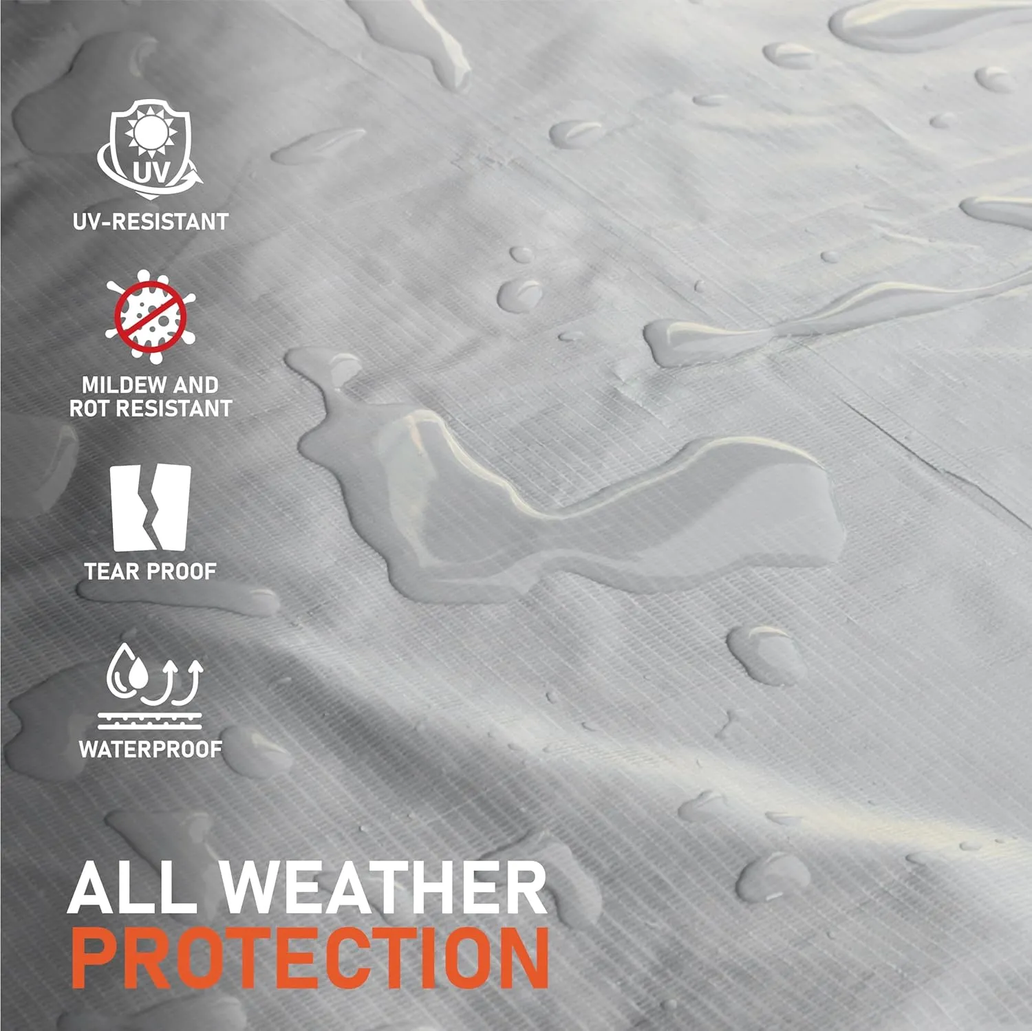 HOMESTEAD Waterproff Tarp 8' x 10', Medium Duty 10 Mil Poly Tarp Cover with Metal Grommets, Great for Outdoor Storage and Home Use - Silver/Black