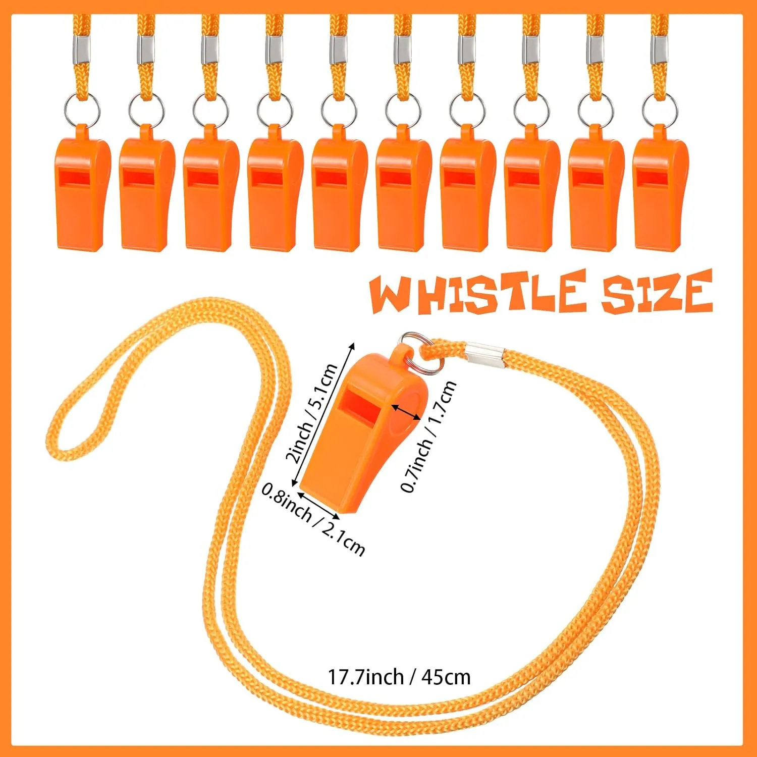 Honoson Whistle for Adults with Lanyard Plastic Safety Emergency Whistle Survival Loud for Lifeguard Coaches Hiking Outdoor Camping Accessories