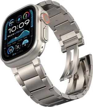 HONTECH Grade 2 Titanium Band Compatible with Apple Watch Ultra/Ultra 2 (49mm),Adjustable Titanium Apple Watch Band for Men,DLC Coating Scratch Resistant