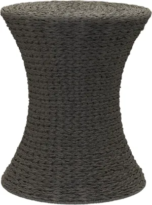 Household Essentials Handwoven Paper Rope Stool with Hourglass Shape, Gray