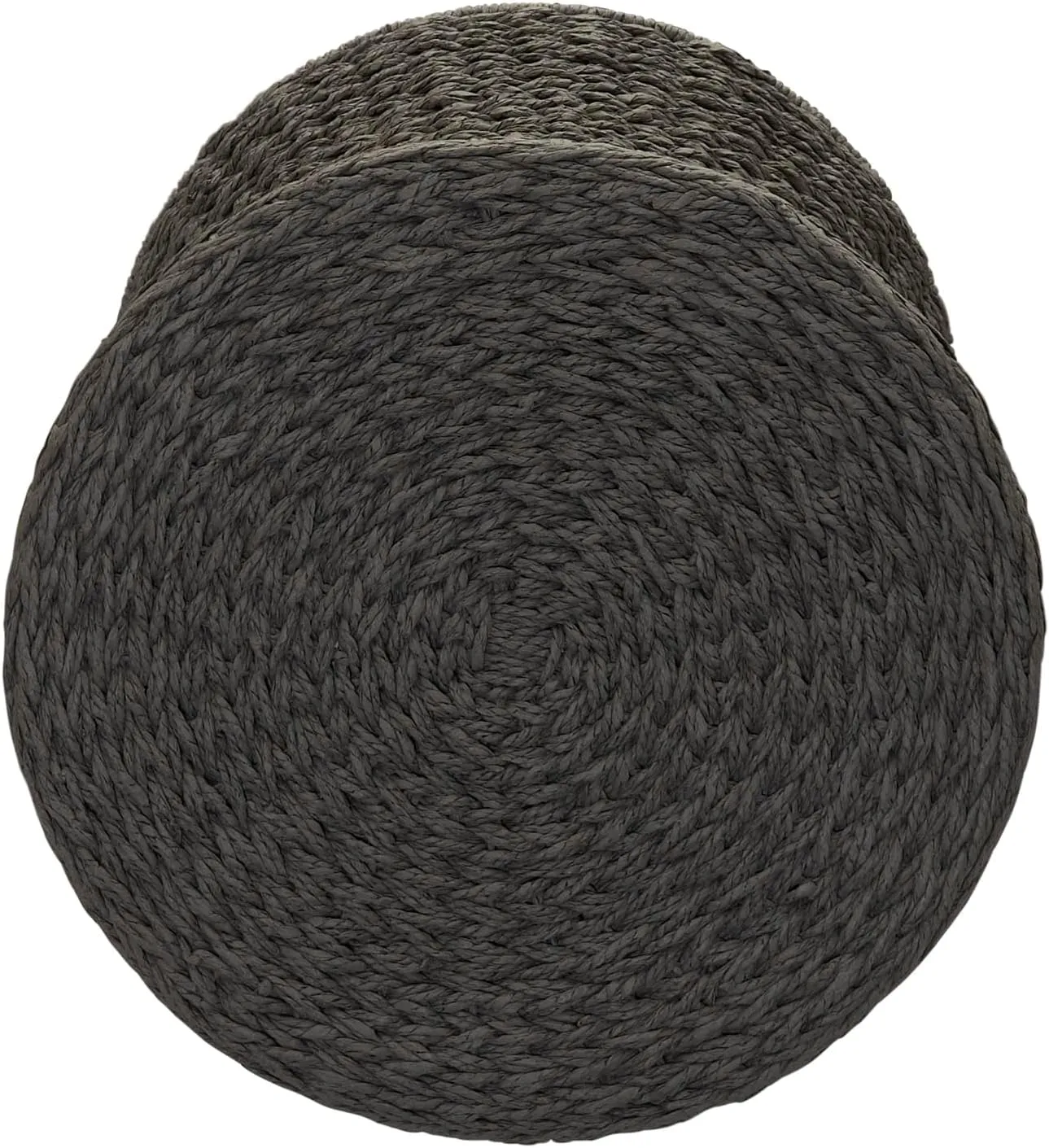 Household Essentials Handwoven Paper Rope Stool with Hourglass Shape, Gray