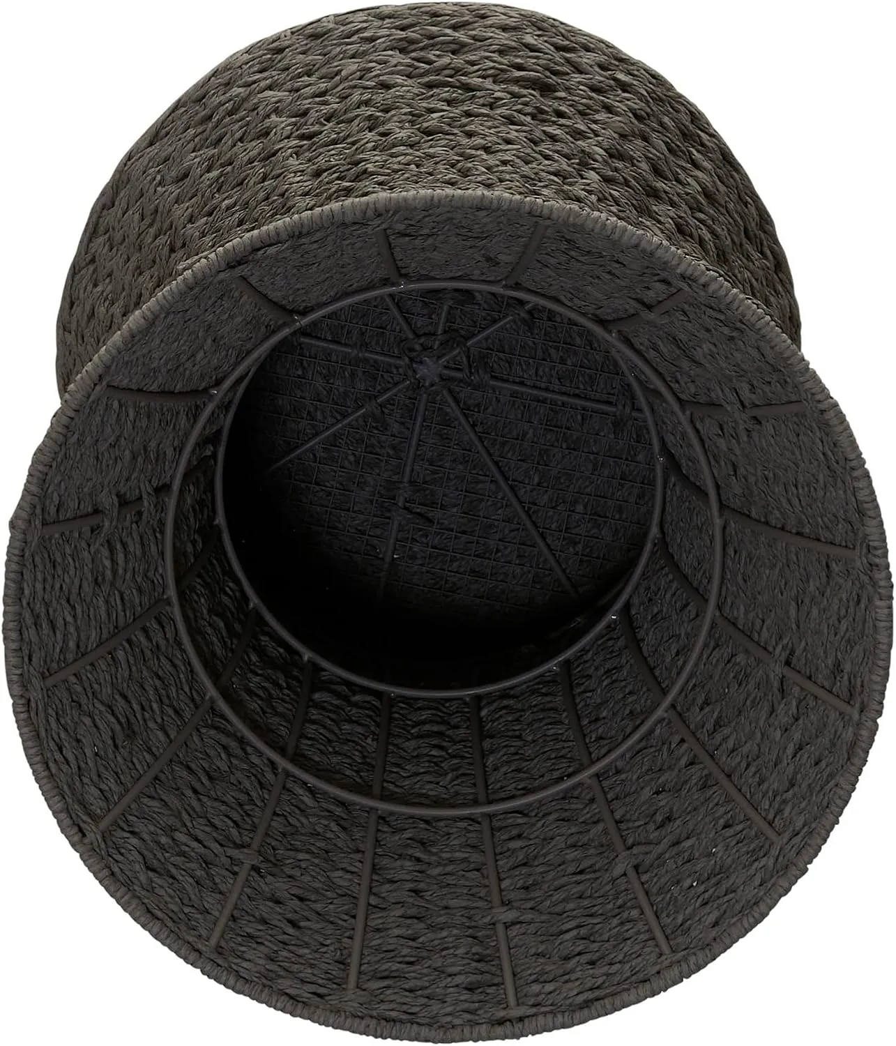 Household Essentials Handwoven Paper Rope Stool with Hourglass Shape, Gray