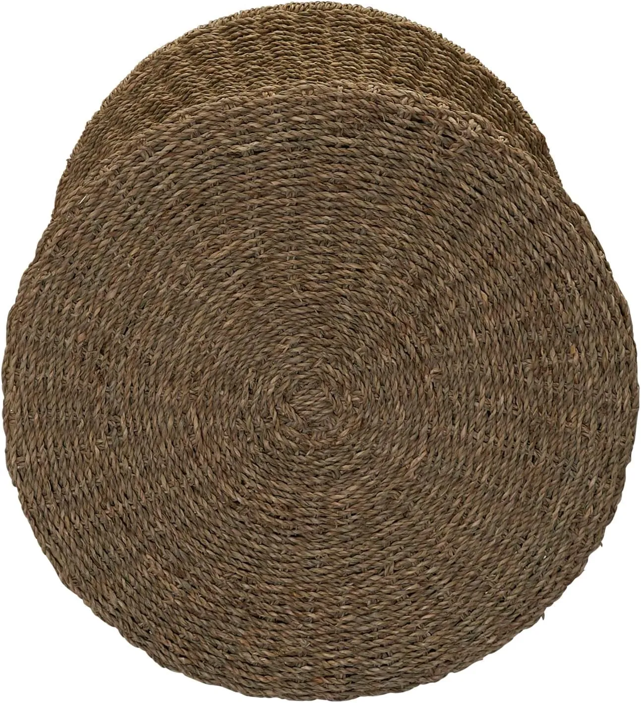 Household Essentials Handwoven Seagrass Wicker Stool with Hourglass Shape, Natural