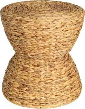 Household Essentials Water Hyacinth Hourglass Stool, Natural