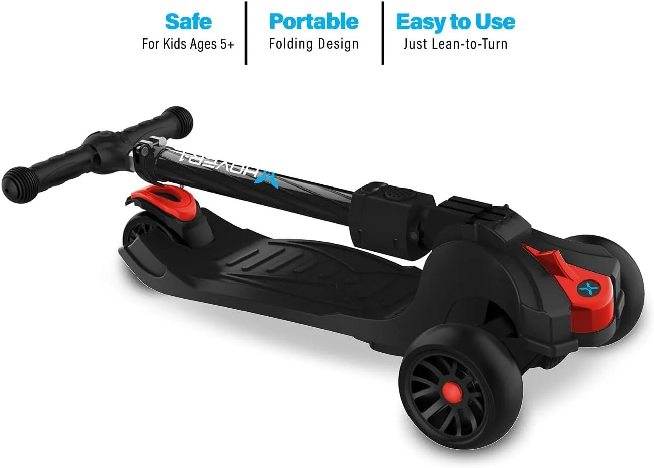 Hover-1 Ziggy Folding Kick Scooter for Kids (5  Year Old) | Features Lean-to-Turn Axle, Solid PU Tires & Slim-Design, 110 LB Max Load Capacity, Safe