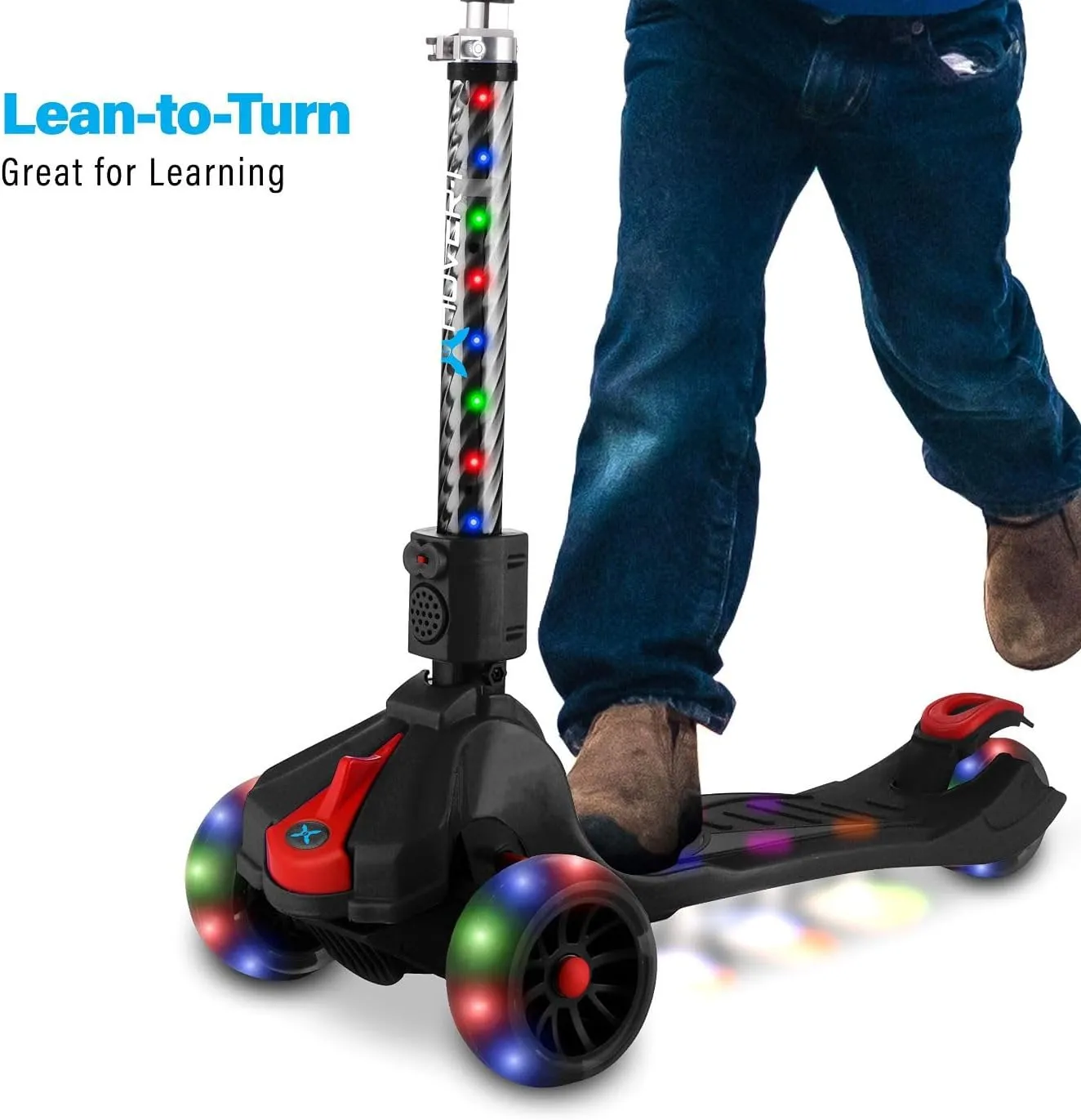 Hover-1 Ziggy Folding Kick Scooter for Kids (5  Year Old) | Features Lean-to-Turn Axle, Solid PU Tires & Slim-Design, 110 LB Max Load Capacity, Safe