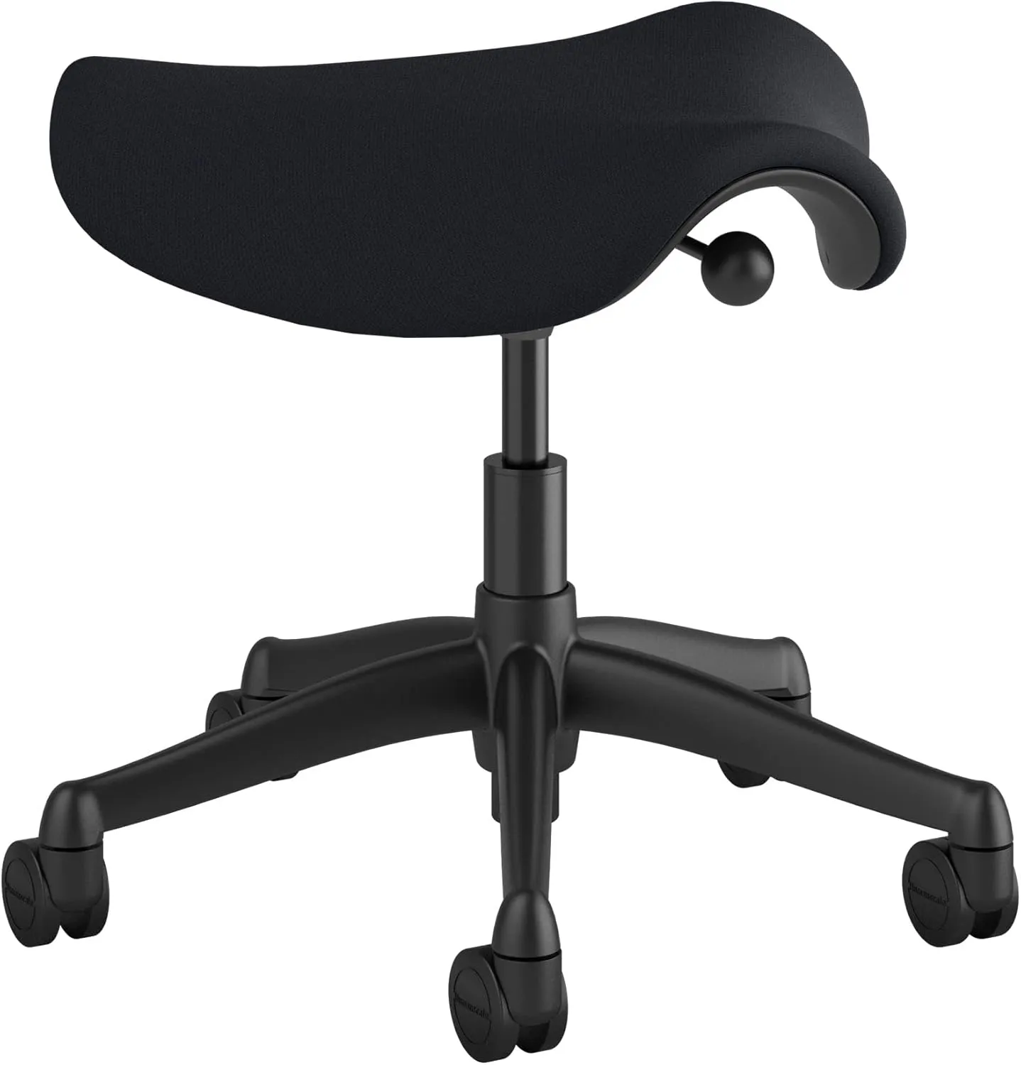 Humanscale Freedom Saddle Stool Seat Chair F300 - Graphite Frame Navy Blue Corde 4 Textile F300GCF57 - Soft Hard Floor Casters