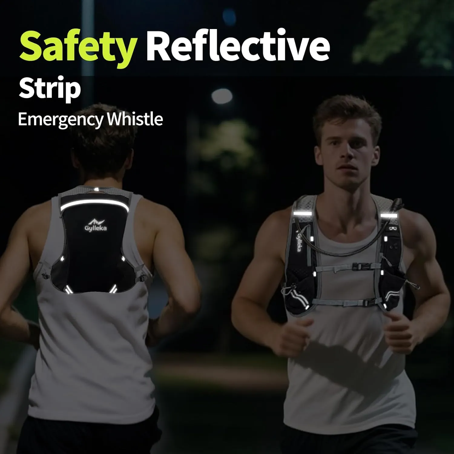 Hydration Running Vest with Multiple Pockets & Breathable and Lightweight, Sunglasses Strap, Reflective Strips for Trail Running Hiking Marathon Cycling