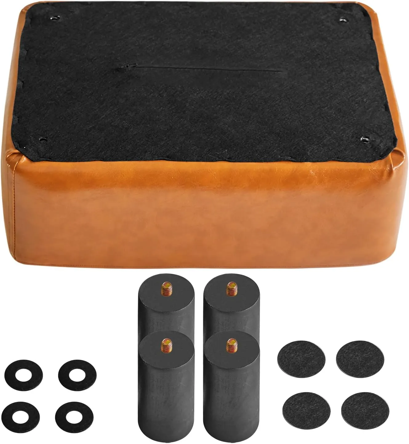 IBUYKE Small Foot Rest Ottoman, PU Faux Leather Rectangle Foot Stool with Non-Skid Plastic Legs, Small Footstool for Couch, Desk, Office RF-BD217
