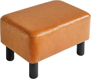 IBUYKE Small Foot Rest Ottoman, PU Faux Leather Rectangle Foot Stool with Non-Skid Plastic Legs, Small Footstool for Couch, Desk, Office RF-BD217