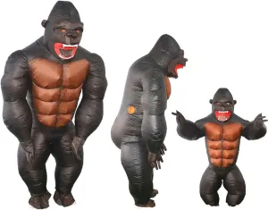 Inflatable Costume Gorilla Monkey Full Body Naughty Funny Costume Suit for Halloween Party Adult Child Toddler Size