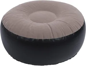Inflatable Flocking Stool, Multipurpose Lightweight Portable Ergonomic Design, Round Indoor Outdoor Inflatable Stool for Travel Camping Outdoor Activities (Brown)