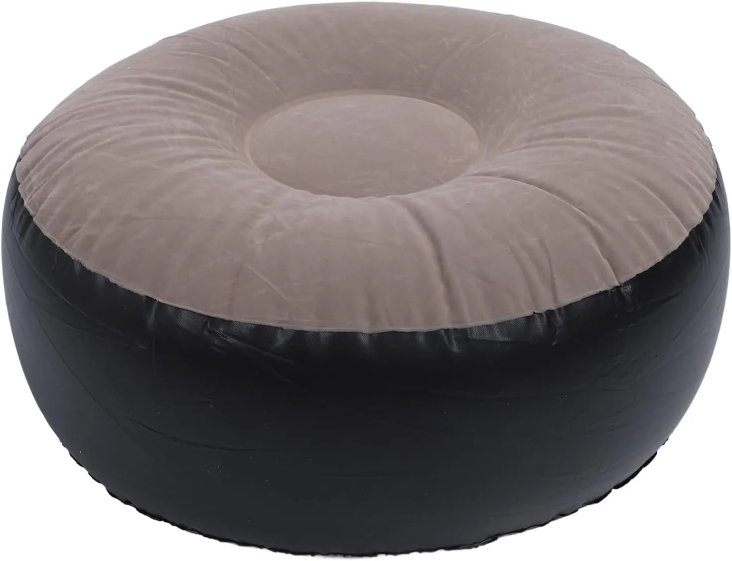 Inflatable Flocking Stool, Multipurpose Lightweight Portable Ergonomic Design, Round Indoor Outdoor Inflatable Stool for Travel Camping Outdoor Activities (Brown)