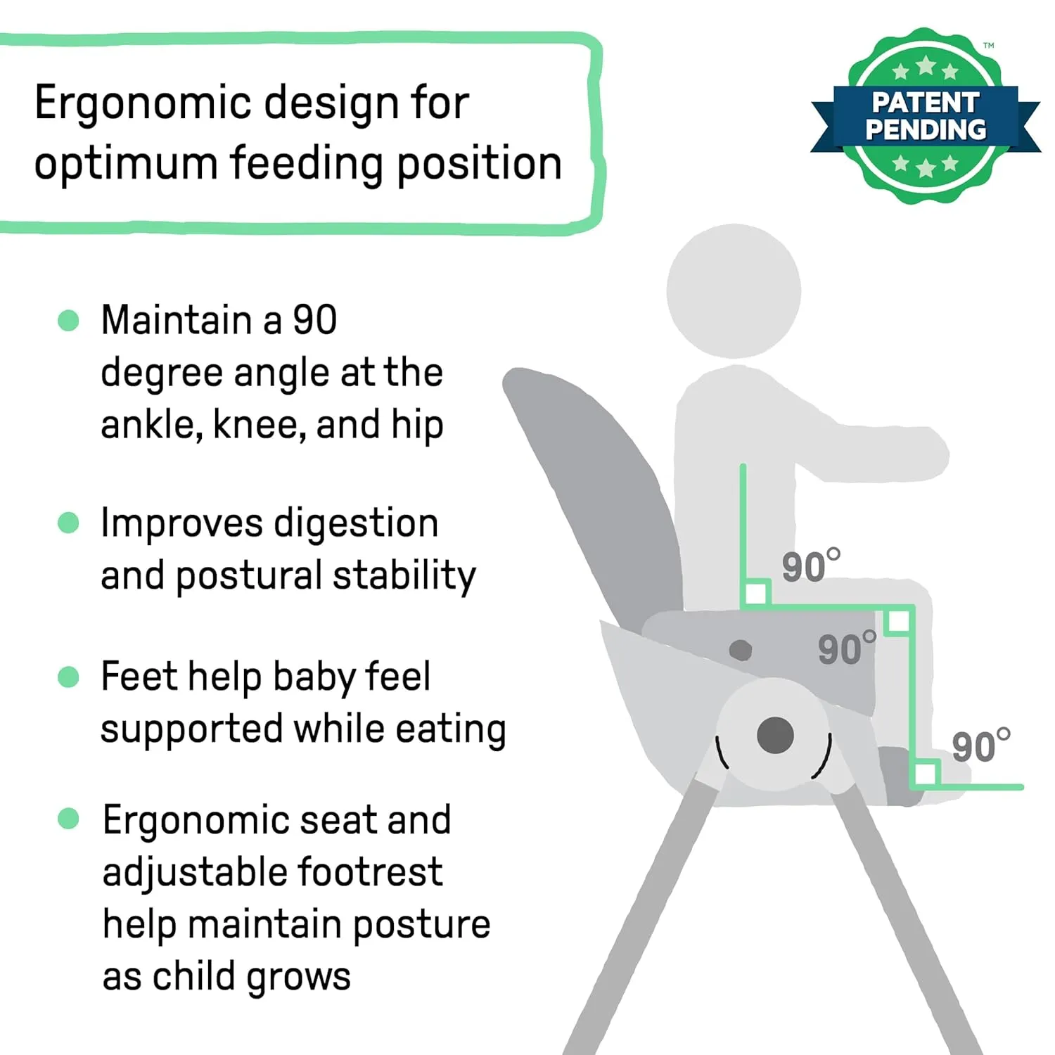Ingenuity Proper Positioner Create Up Baby High Chair, 9 Modes of Use, Toddler Tower, Table and Chair, Foldable, Adjustable Footrest, 90 Degree Posture Aids Digestion, Ages 0-5 Years - Soulful Skies