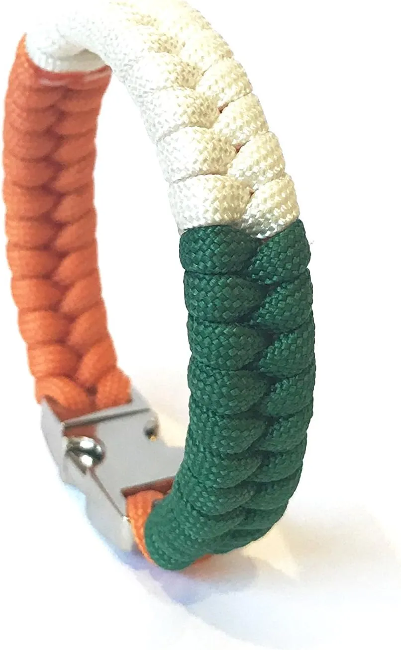 Ireland Flag Kiss Me I'm Irish Mens & Women Paracord Survival Bracelet Jewelry