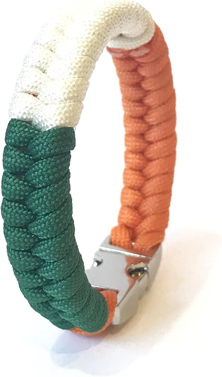 Ireland Flag Kiss Me I'm Irish Mens & Women Paracord Survival Bracelet Jewelry