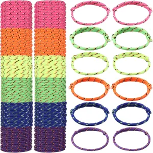 Janinka 432 Pcs Neon Friendship Bracelets Bulk for Kids Adjustable Paracord Bracelets in Assorted Colors Neon Rope Friendship for Girls and Boys Goody Bag Stuffers Party Favors