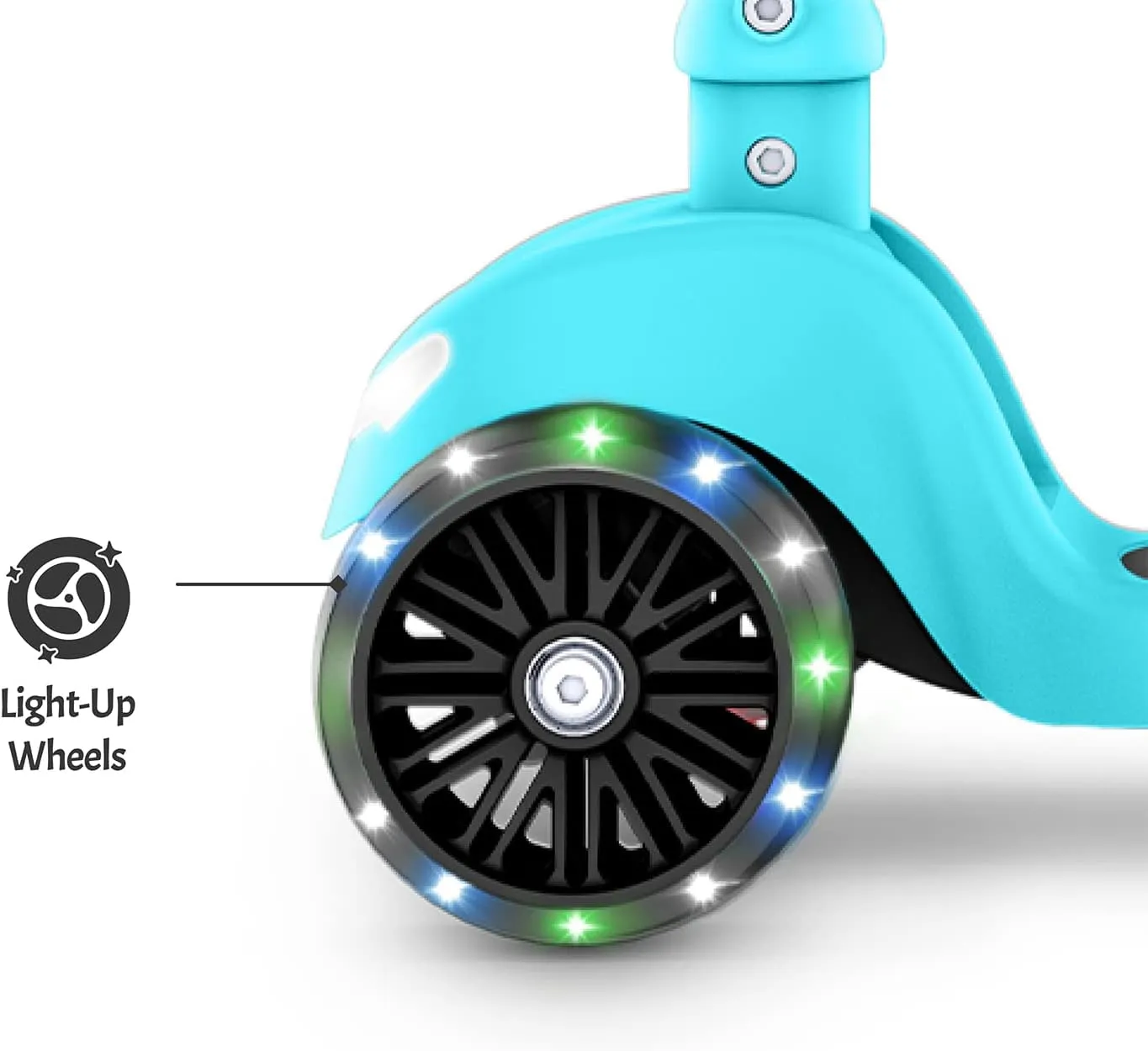 Jetson 3-Wheel Light-Up Kick Scooter, Lights on Stem & Wheels, Height Adjustable Handlebar, Rear Brake, Foldable, Ages 3 