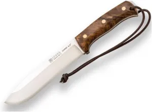 Joker NOMAD 6.5" Survival Knife, 6.5-inch Blade, Black Micarta/Walnut/Green Micarta Handle, Black Leather Sheath – Tool for Fishing, Hunting, Camping, and Hiking (Walnut Wood, Leather Sheath)
