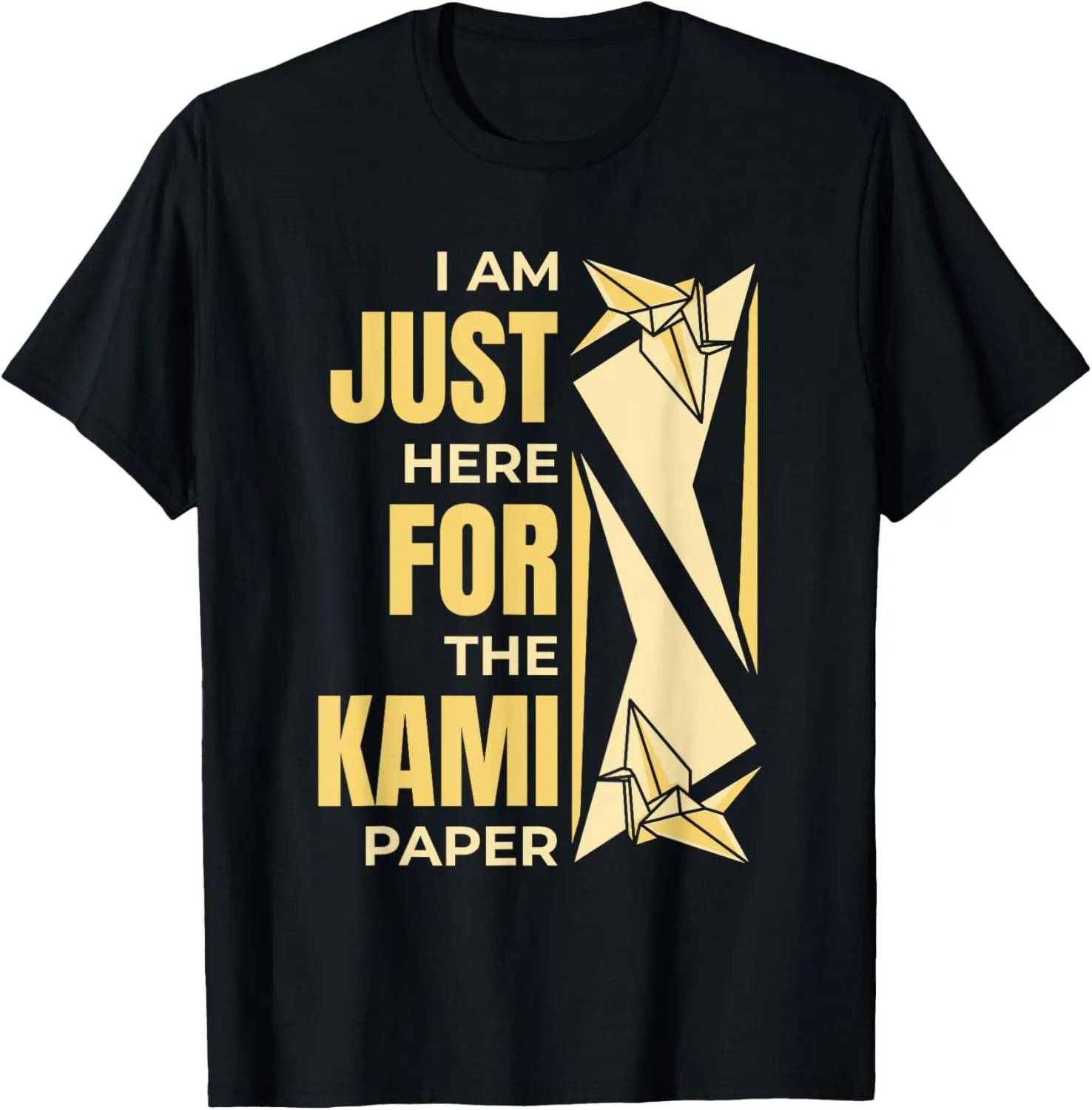 Just Here For The Kami Paper Folding Owl Paper Crane Origami T-Shirt