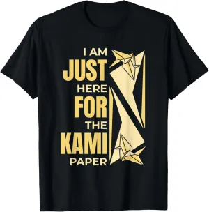 Just Here For The Kami Paper Folding Owl Paper Crane Origami T-Shirt