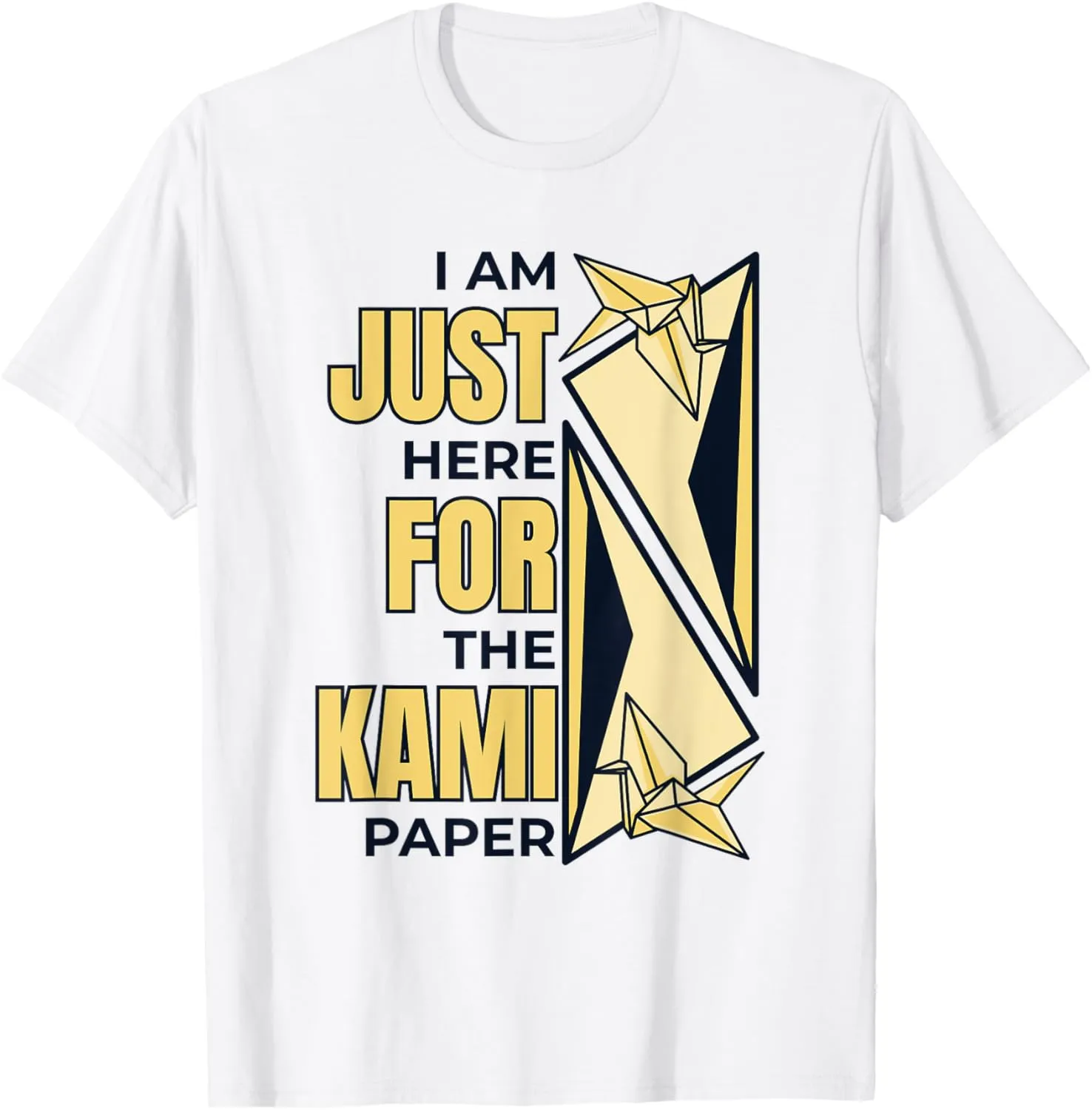 Just Here For The Kami Paper Folding Owl Paper Crane Origami T-Shirt