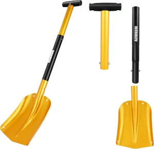 KAMINUO Portable Colorful Telescopic Aluminum Car Adjustable Extended Edition Snow Shovel (Golden)