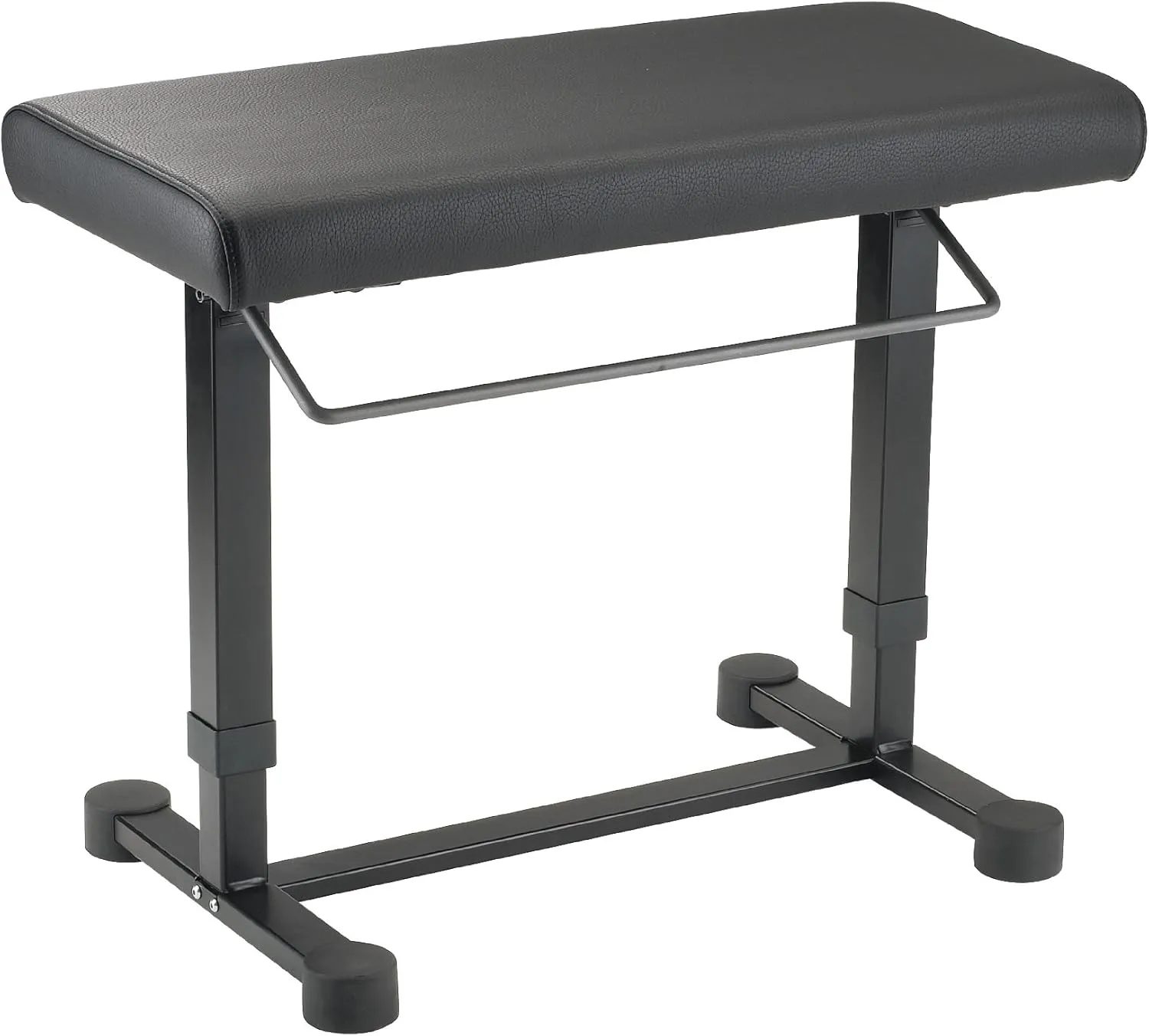 K&M König & Meyer 14080.000.55 Piano Uplift Bench | One-Hand Spring Height Adjust | Thick Padded Large Seat | Wide Frame for Legroom | Pre-Assembled | Breaks Down Compact | German Made | Black