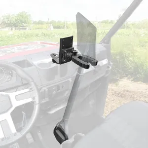 KEMIMOTO UTV Hunting Tool Holder Rack, Tool Holder Compatible with Polaris Ranger and General, Mount on The Dash Cup Holder or Cargo Bed, Shovel Mount Bow Rack