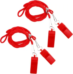 KESYOO 2pcs Whistle Football Mom Gear para Kayak Accessories Referee Lifeguard Earthquake Finger Grip Hiking Thunderer Survival Backpack Teacher Plastic Red