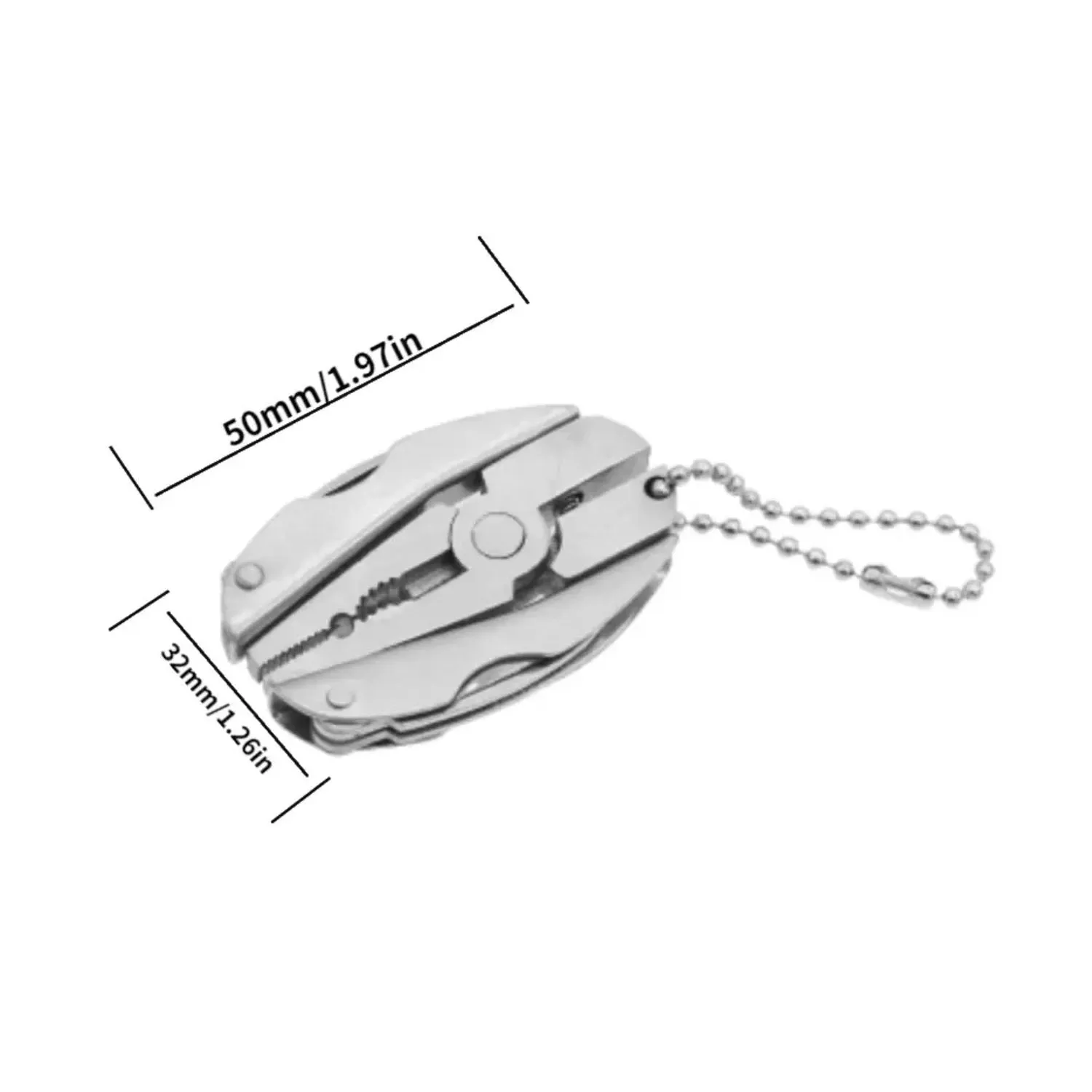Key Chain Pocket Knife Screwdriver Pliers Camping Folding Tool Set Multifunction Keyring Pendant Tag Charm