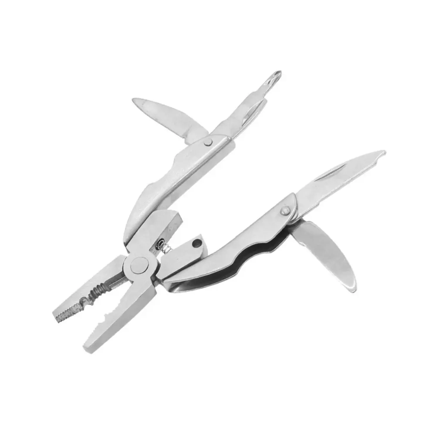 Key Chain Pocket Knife Screwdriver Pliers Camping Folding Tool Set Multifunction Keyring Pendant Tag Charm