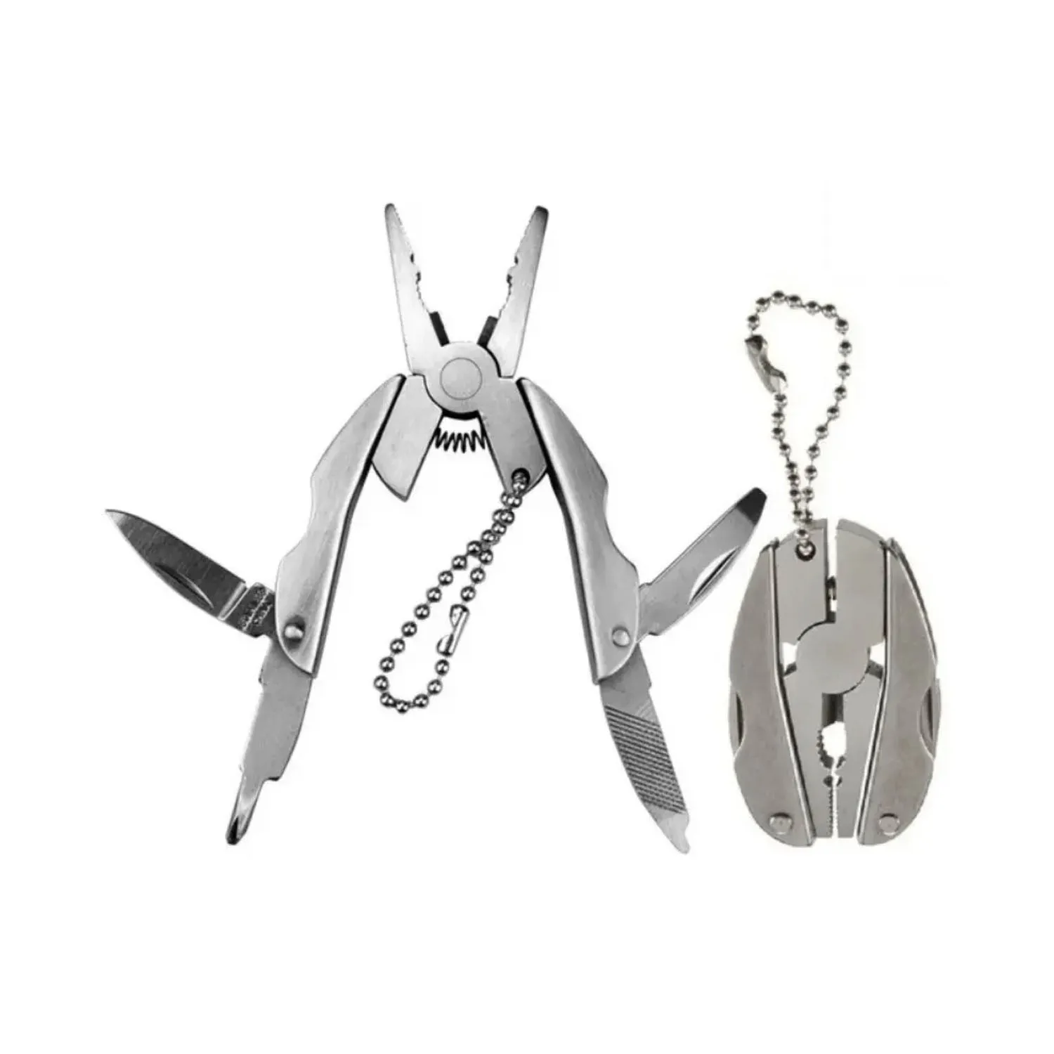 Key Chain Pocket Knife Screwdriver Pliers Camping Folding Tool Set Multifunction Keyring Pendant Tag Charm