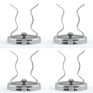 Keyfit Tools Adjustable Magnetic Or Wall Mount (4 pack) Broom Holder For Rake Shovel Tool Mop Garage Storage Hook Clip