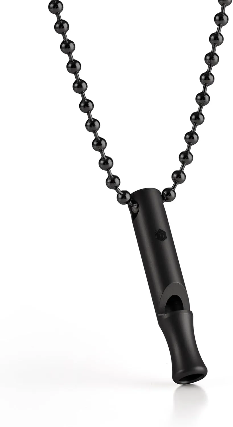 KeyUnity Titanium EDC Whistle Outdoor Emergency Whistle for Keychain, Comes with Necklace to Hang on Neck
