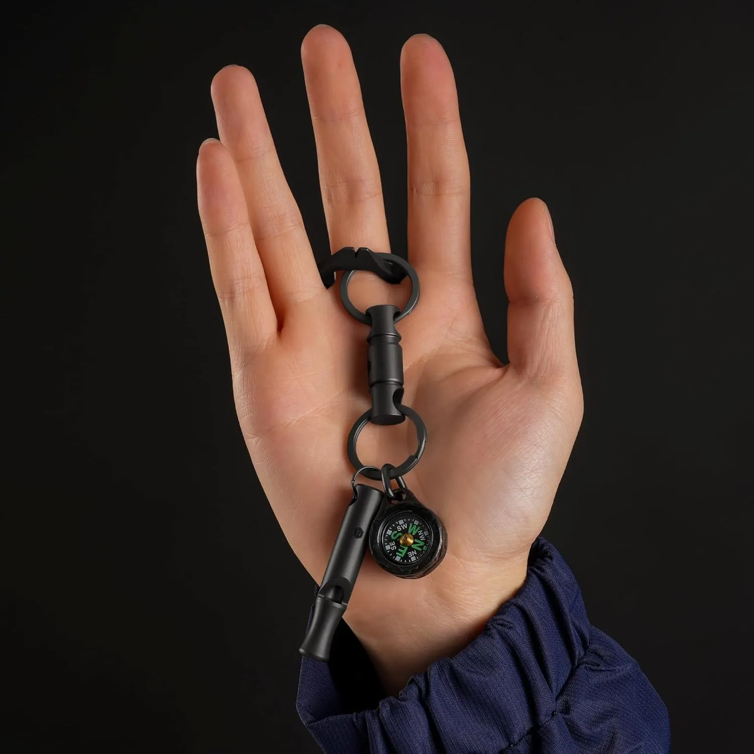 KeyUnity Titanium EDC Whistle Outdoor Emergency Whistle for Keychain, Comes with Necklace to Hang on Neck