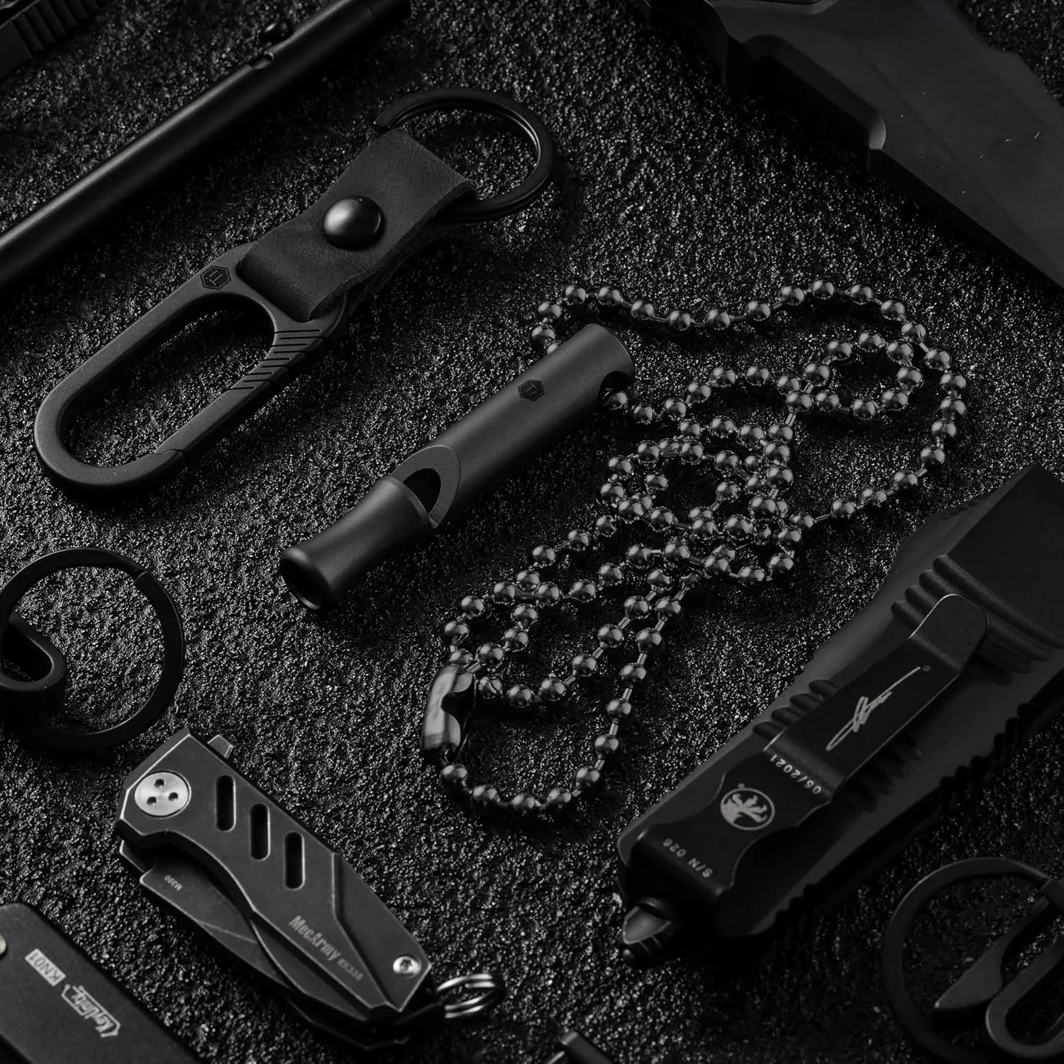 KeyUnity Titanium EDC Whistle Outdoor Emergency Whistle for Keychain, Comes with Necklace to Hang on Neck