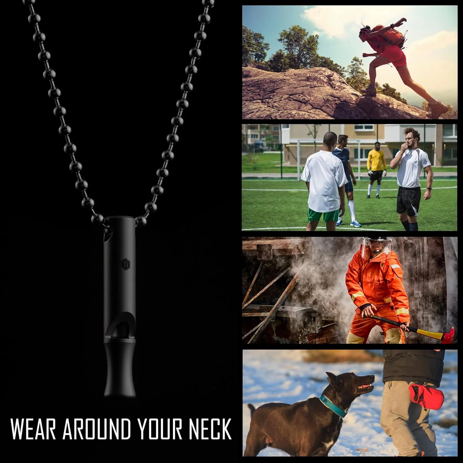 KeyUnity Titanium EDC Whistle Outdoor Emergency Whistle for Keychain, Comes with Necklace to Hang on Neck