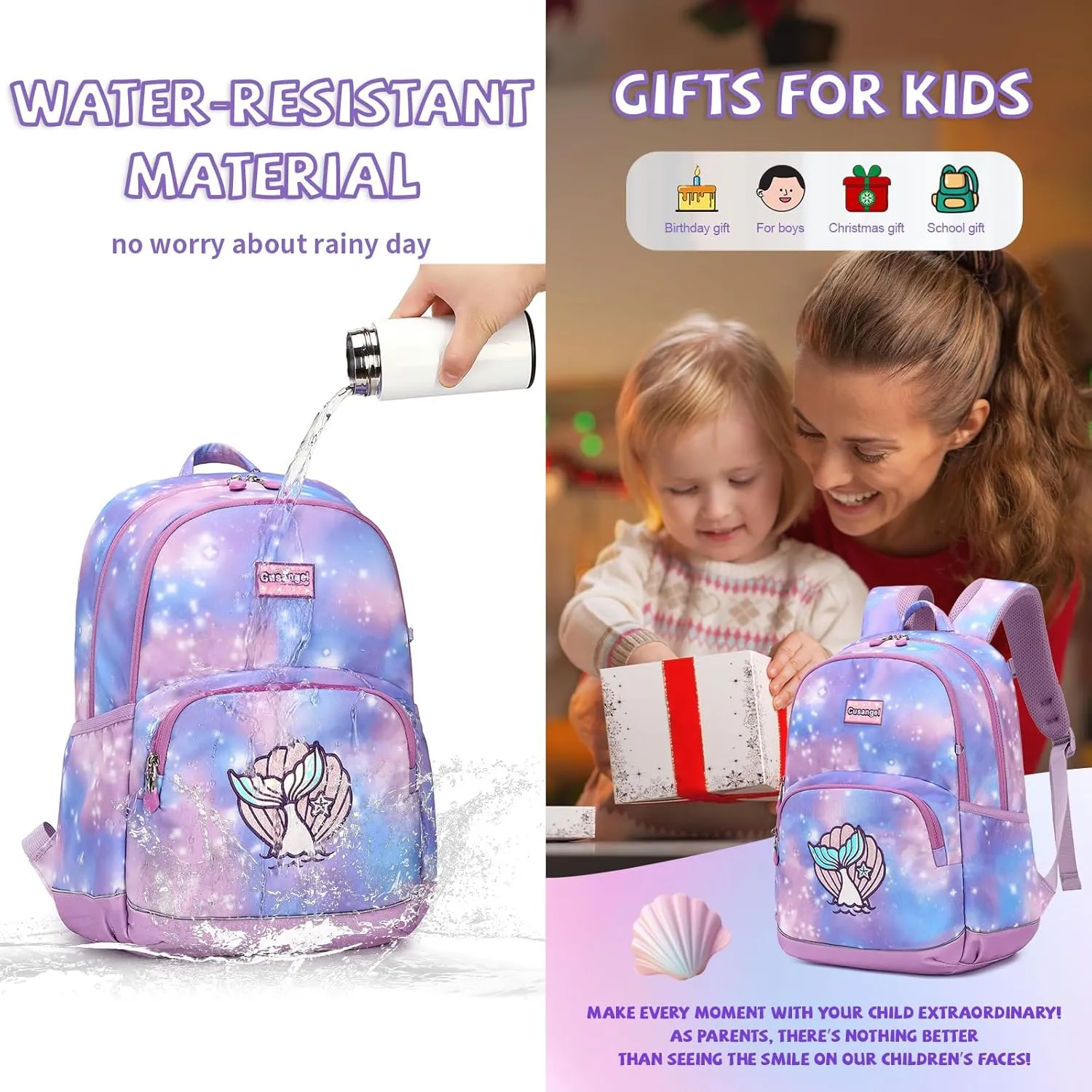 Kids Backpack for Girls Preschool Elementary Kindergarten School Bag 15.6″ Multifunctional Cute Large Capacity
