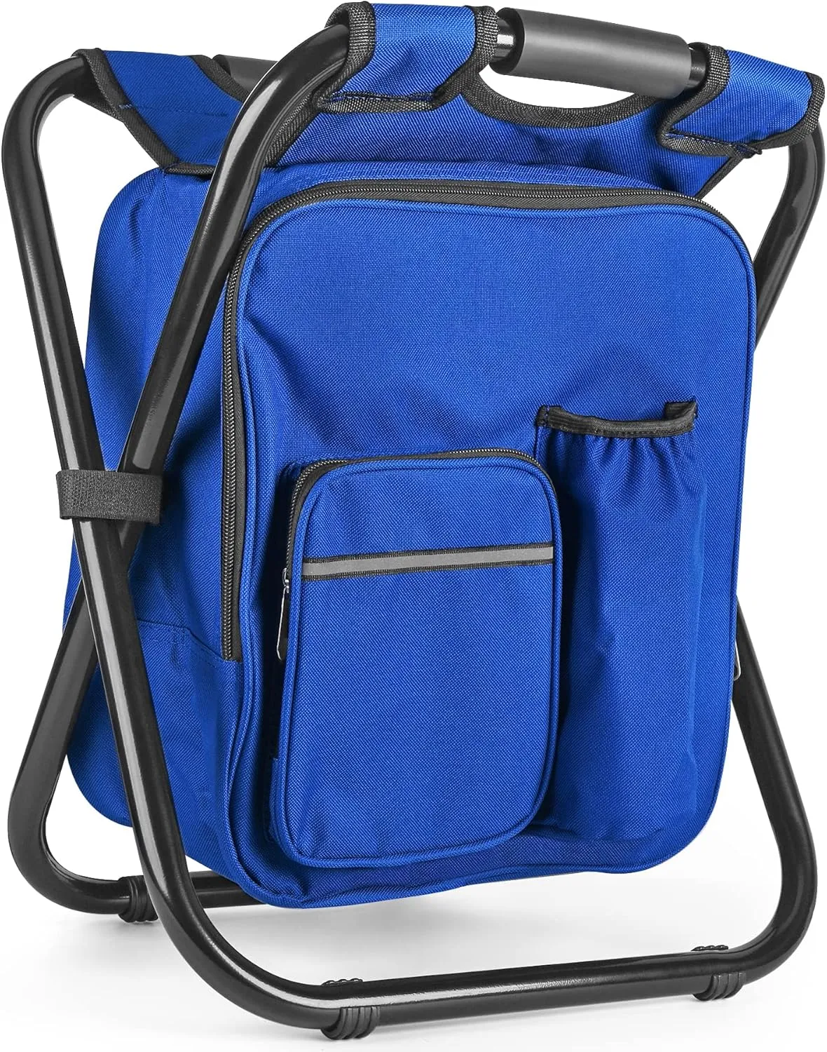 Kikerike Backpack Stool Cooler Chair Heavy Duty 400 LBS Max Load Portable Lightweight Stool Backpack Folding Fishing Cooler Seat for Camping Hunting Fishing - Dark Blue