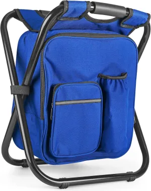 Kikerike Backpack Stool Cooler Chair Heavy Duty 400 LBS Max Load Portable Lightweight Stool Backpack Folding Fishing Cooler Seat for Camping Hunting Fishing - Dark Blue