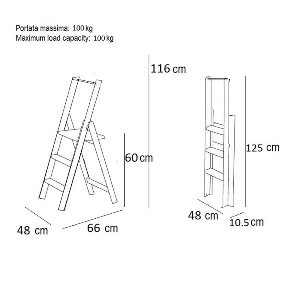 Kimora 3 Step Ladder Cherry Wood