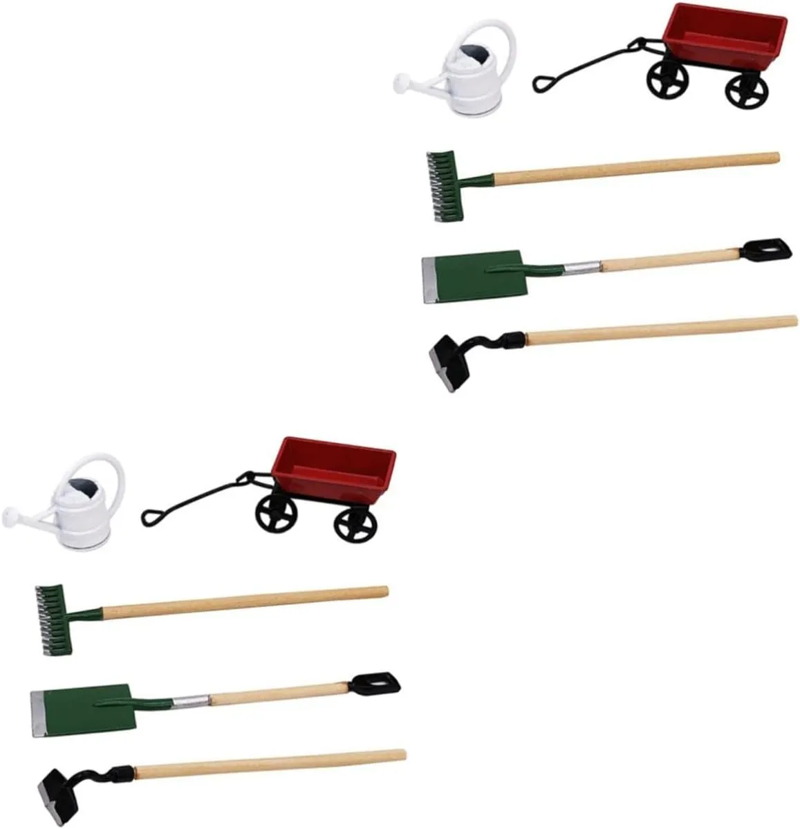 Kisangel 4 Sets Mini Dollhouse Garden Decor Mini Gardening Tool Accessories for Realistic Delicate Design for DIY Fairy Gardens and Micro Landscapes Safe and Materials